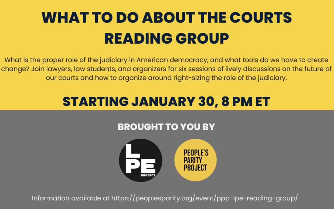 First Speaker Announced: Niko Bowie to Kick Off “What To Do About the Courts” Reading Group
