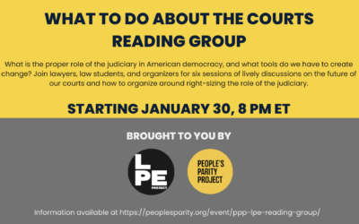 First Speaker Announced: Niko Bowie to Kick Off “What To Do About the Courts” Reading Group